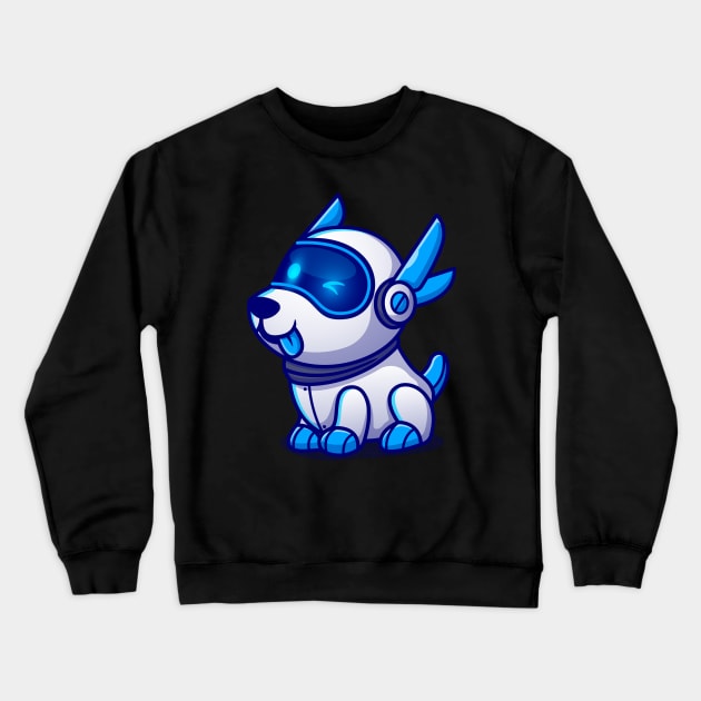 Cute Dog Robot Cartoon Crewneck Sweatshirt by Catalyst Labs
